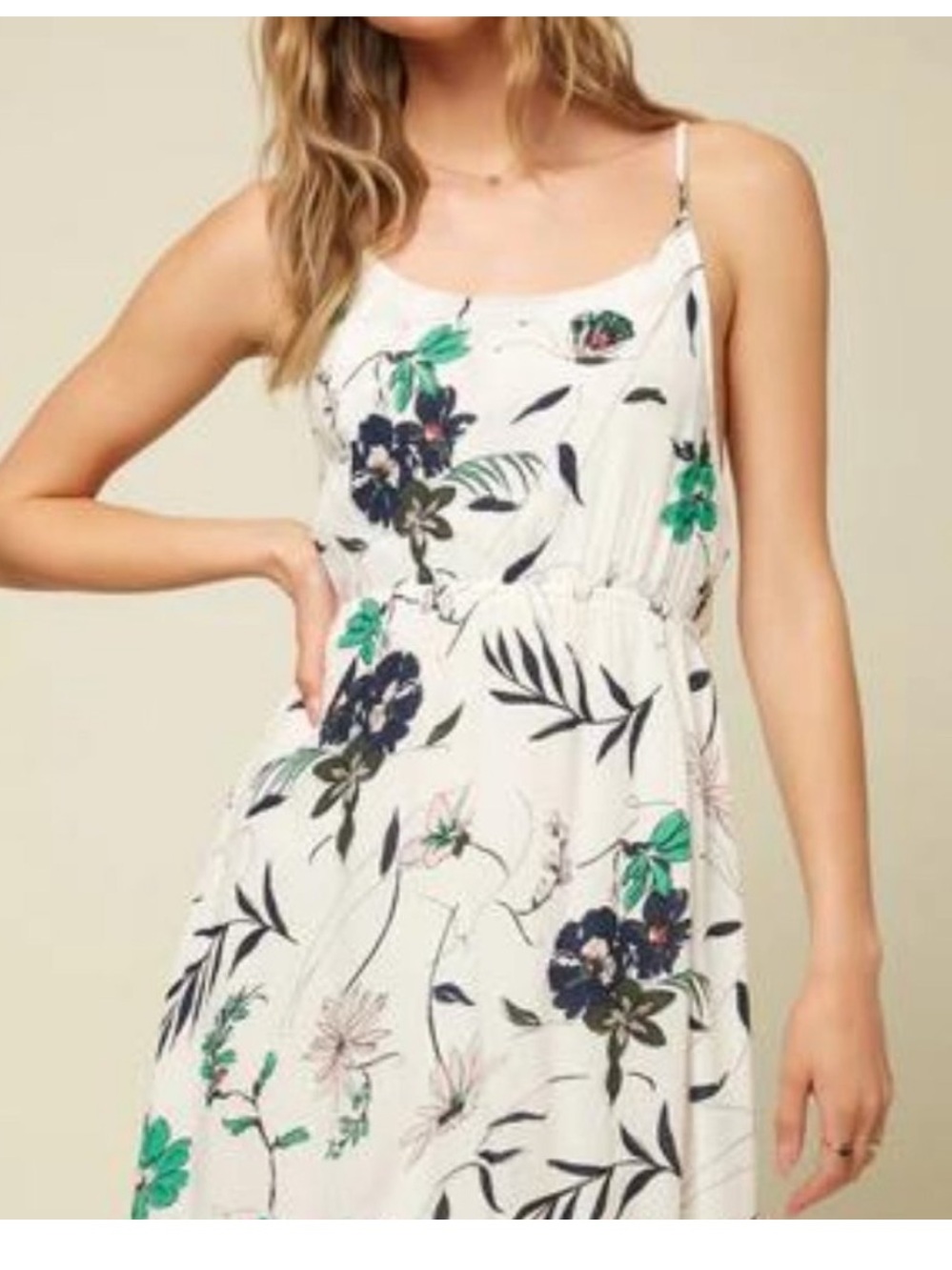 O'Neill Stonewood floral lined beach dress. NWT